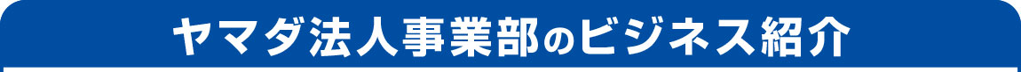 YAMADAのビジネス紹介。法人窓口では様々な「決済方法」をご用意。現金以外でも「掛け売り・リース・割賦・クレジット・法人カードレスクレジット」等の決済方法がご利用いただけます。